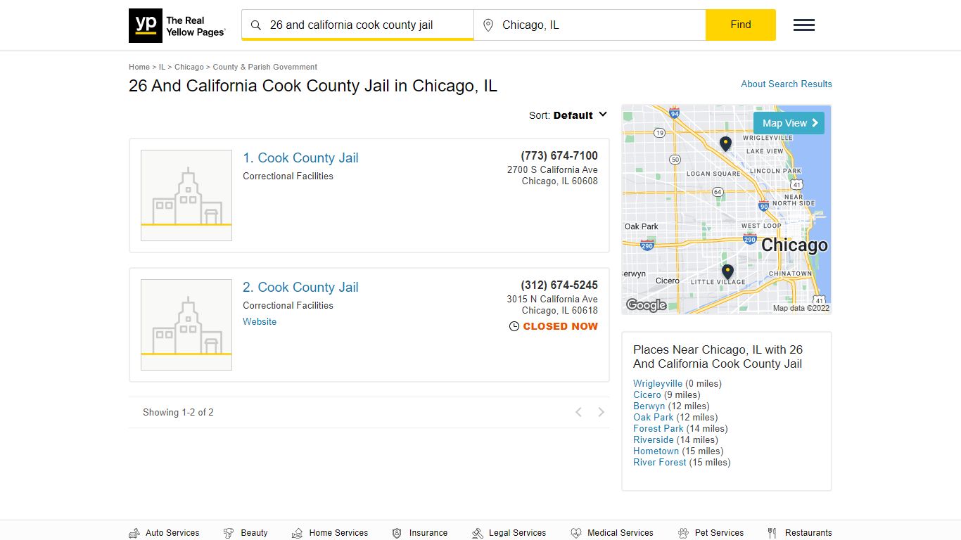 26 And California Cook County Jail in Chicago, IL - Yellow Pages